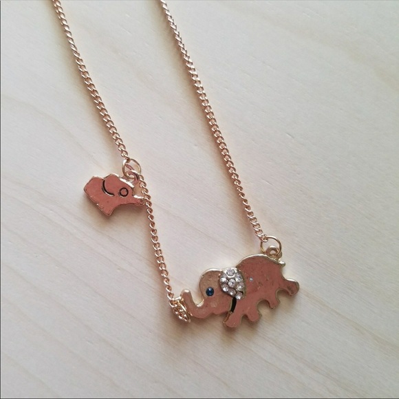 Lucky Gold Elephant Cute Pendant Necklace - Picture 3 of 5